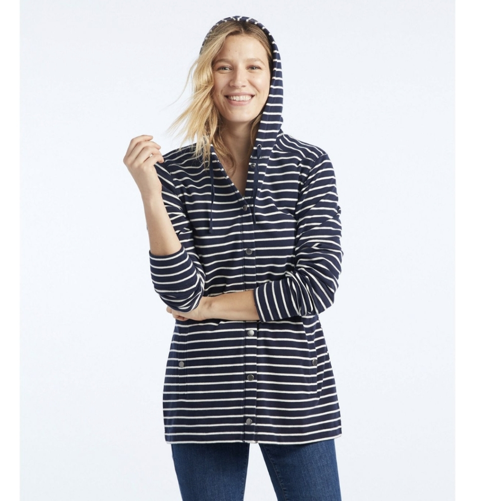L.L. Bean Ultrasoft striped hoodie jacket NWOT XS